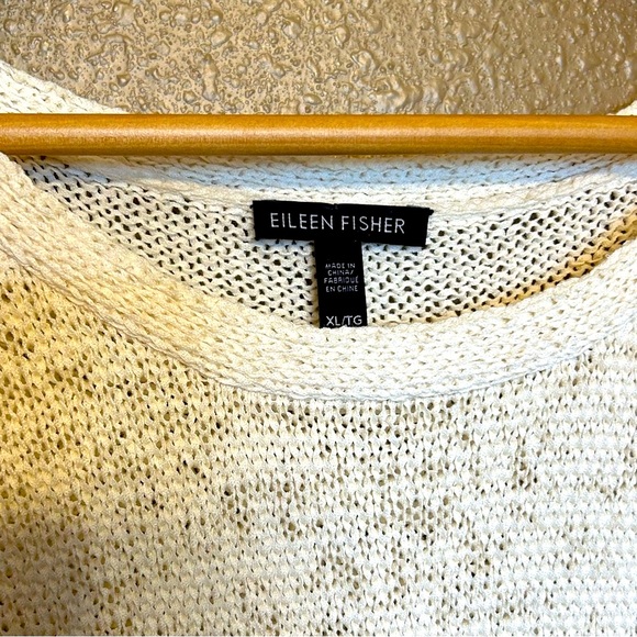 Eileen Fisher Short Sleeve Knit Cotton Blend Sweater Size XL - Picture 2 of 4